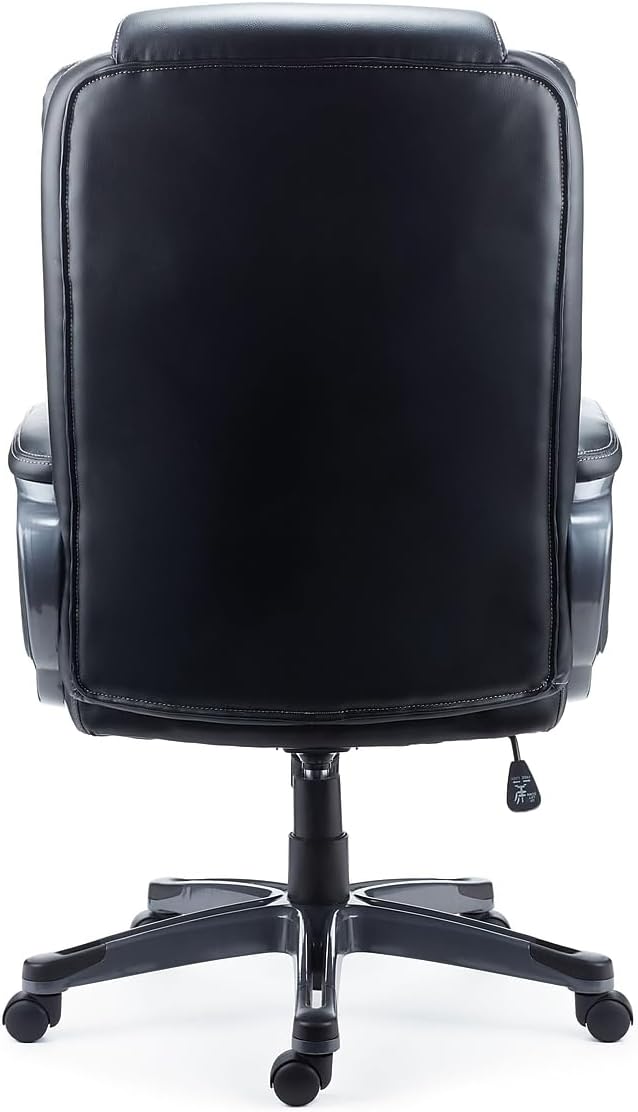 Staples Mcallum Ergonomic Manager & Executive Office Chair, Task Desk Swivel Chair with Wheels, Adjustable Height, Bonded Leather, Black