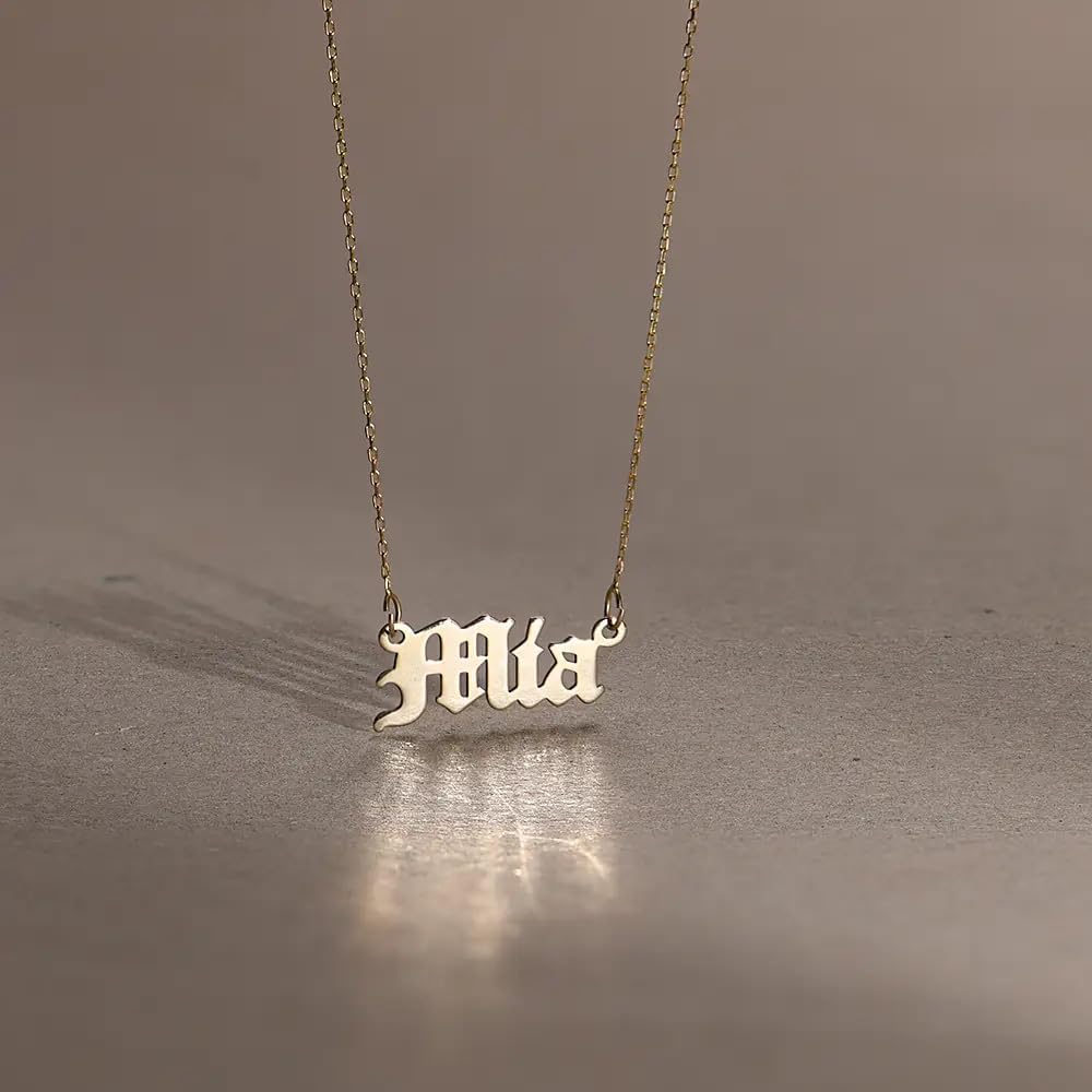 Theo Grace Personalized Name Necklace for Women – Choose Your Style - Custom Nameplate Pendant in Sterling Silver/Gold – Dainty Minimalist Jewelry Gift for Mom, Girlfriend, Birthday, Mother's Day