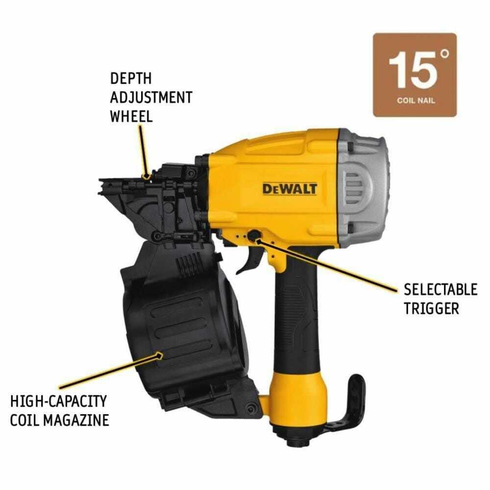 DEWALT DWF83CR 15-Degrees 3-1/4 in. Coil Framing Nailer (Renewed)