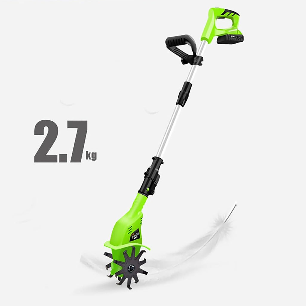 Electric Garden Tiller,Cultivators Electric Cordless, Lightweight,Garden Cordless Tillers Electric Cultivator with Lithium Battery and Fast Charger for Garden
