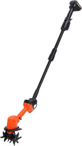AUNMAS Cordless Mini Tiller, Powerful Tilling Performance with 4 Manganese Steel Tines 1.5Ah Battery, Lightweight Ergonomic Design for Gardening Loosening Soil Weeding Trenching (US Plug)