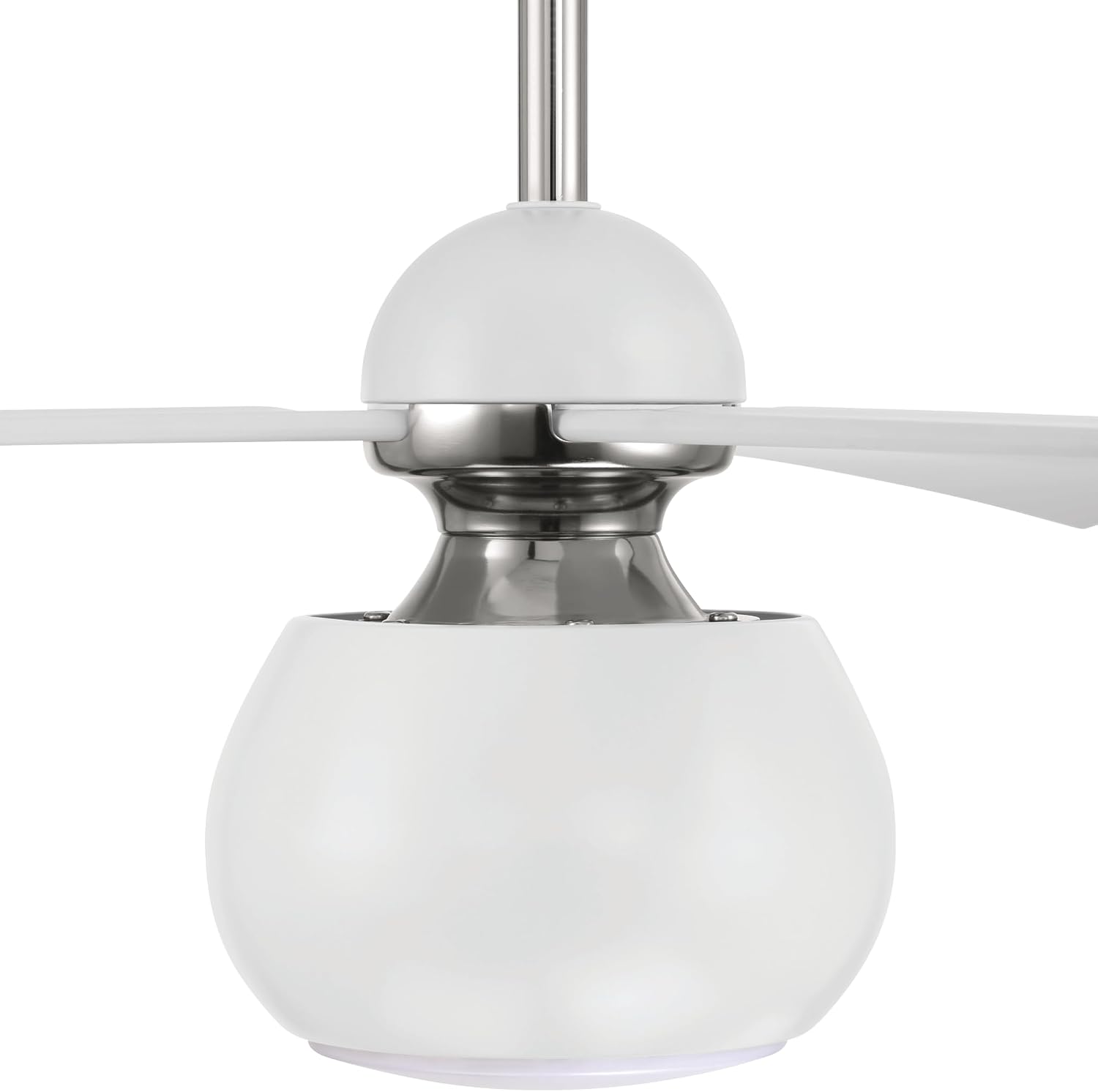 Craftmade 60' Otto in White/Polished Nickel Finish Ceiling Fan with Optional LED Light Kit, Remote Control Included, Smart WiFi Enabled w/Voice Activation, works w/Alexa & Smart Home Devices