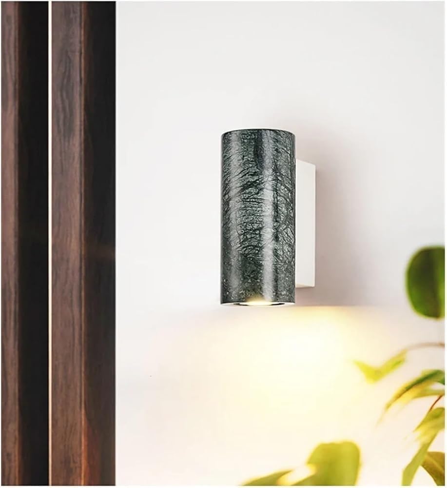 Nordic Minimalist Natural White Marble Modern Living Room Balcony Decoration Spotlight Landscape Corridor Warm Color Wall Lamp T-155(Green)
