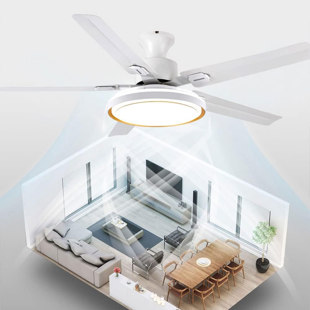 White Outdoor Ceiling Fan with Lights with Remote Modern Bedroom Ceiling Fan LED 3 Color Smart Ceiling Fan Mute Flush Mount Living Room Fan Light Outdoor Ceiling Fans for Patios
