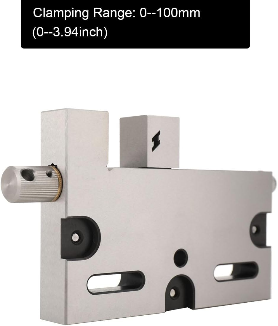 High Precision Toolmakers Vise,Stainless Steel Bench Vise 4 Inch Wire EDM Precision Manual Vise Slow-moving Wire Vise Opening 0-100mm Clamping Range 3Kg Load Fits CNC Wire Cutting Machine