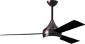Matthews DA-BB-BK Donaire Outdoor Wet/Salt Water Rated 52' Marine-Grade Coastal Ceiling Fan with LED Light & Remote, Brushed Bronze with Black