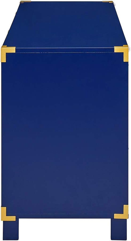 SEI Furniture - Campaign Entertainment Center Console - Navy - Transitional Design, Blue Finish - Ideal for Living Room, Family Room (MS3212)