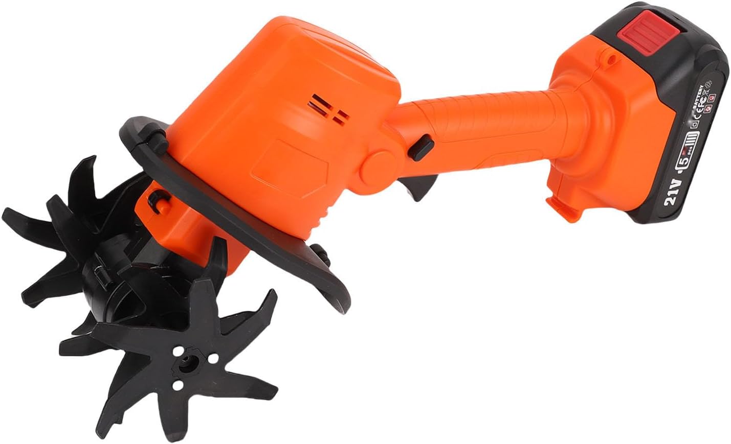 Cordless Mini Tiller Cultivator 4in Working Width with 2 X 1.5Ah Batteries, Electric Gardening Tool - Fast 235RPM, Lightweight Ergonomic Design for Lawns and Greenhouses