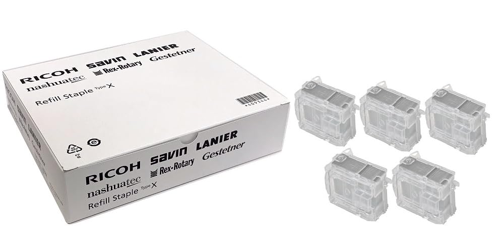 Ricoh 409344 Type X Staple Refill Cartridge for use in The Ricoh C5300s Yield 25000 Pages in Retail Packaging