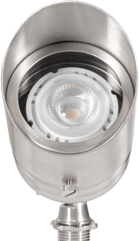 VOLT 20-Pack 12V Fat Boy Stainless Steel Outdoor Spotlights with 5W 2700K Warm White 400 Lumen MR16 LED Bulbs for Low Voltage Landscape Lighting of Yard, Lawn, Garden, Patio, Trees & House