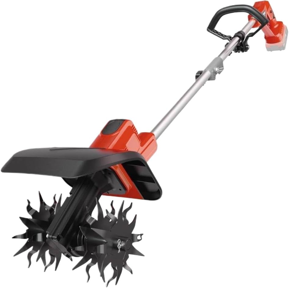 Electric Garden Tiller Cultivator 360 RPM 9 in Tilling Width Tool Only Compatible with Automotive Motorcycle Parts Use with Milwaukee 18V Batteries