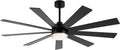 LEDLUX 72' Ceiling Fan with Light Black, 6-Speed Remote Control, Reversible DC Motor, Modern 9 Blades with 4.5'/12'/24' Downrods for Home or Commercial, Living Room/Restaurant