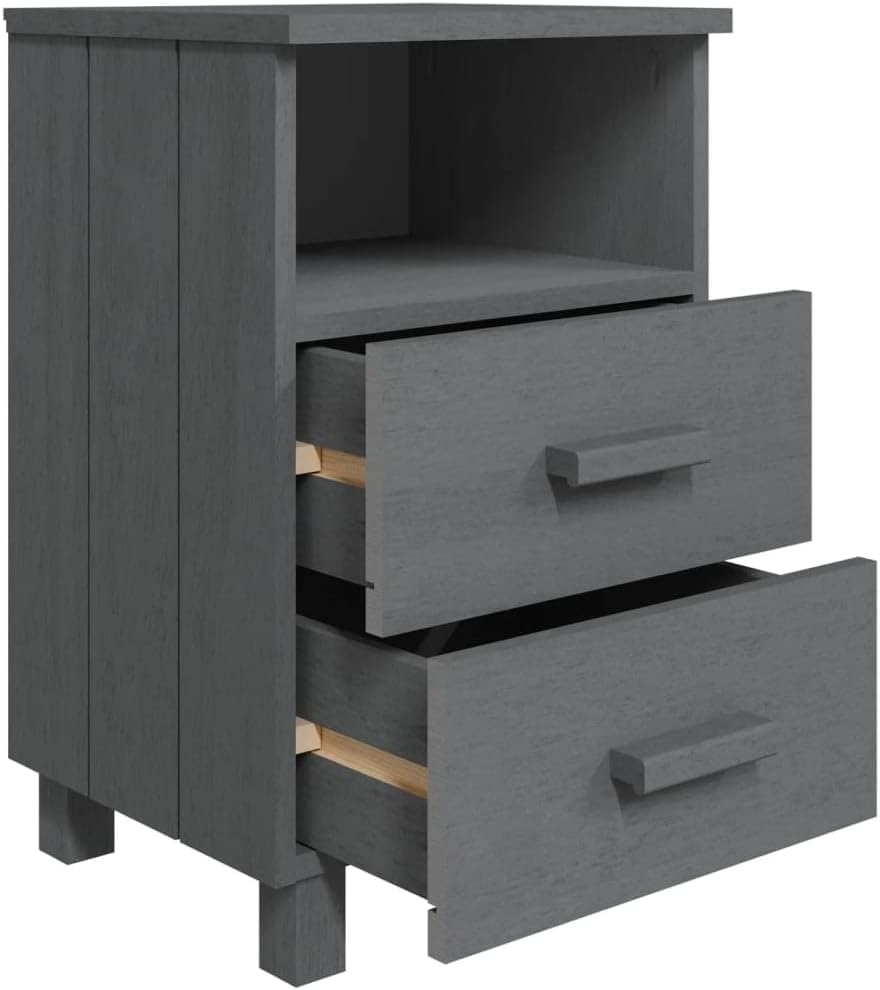 Bedside Cabinet with Two Drawers and an Open Compartment, 24.4' Tall Bedside Table Wooden Cabinet for Home, Office, 15.7'x13.8'x24.4',-950