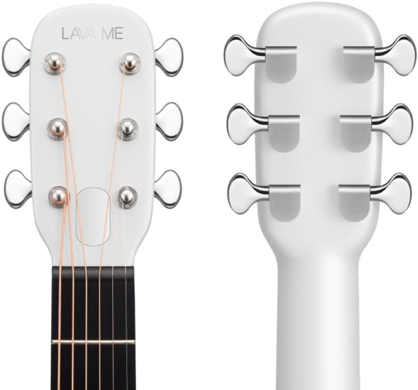 LAVA ME 4 Carbon 38' with Airflow Bag White Bundle with Rok-It Tripod Guitar Stand, Kopul PREM Performance Series Right Angle Cable and Celluloid Guitar Picks Shape Medium 12-Pack