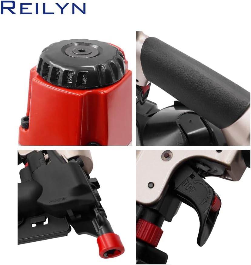 CN45 Pneumatic Framing Nail Gun,15 Degree 3/4' to 1-3/4' Coil Siding Nailer Pneumatic Roof Nail Gun for Siding Sheathing Wooding Fencing Decking
