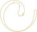 Jewelili 10K Yellow Gold or 10K White Gold or Sterling Silver 1.0mm Cable Chain Necklace with Spring-ring Clasp |17', 18', 19' (inches) Extendable Length