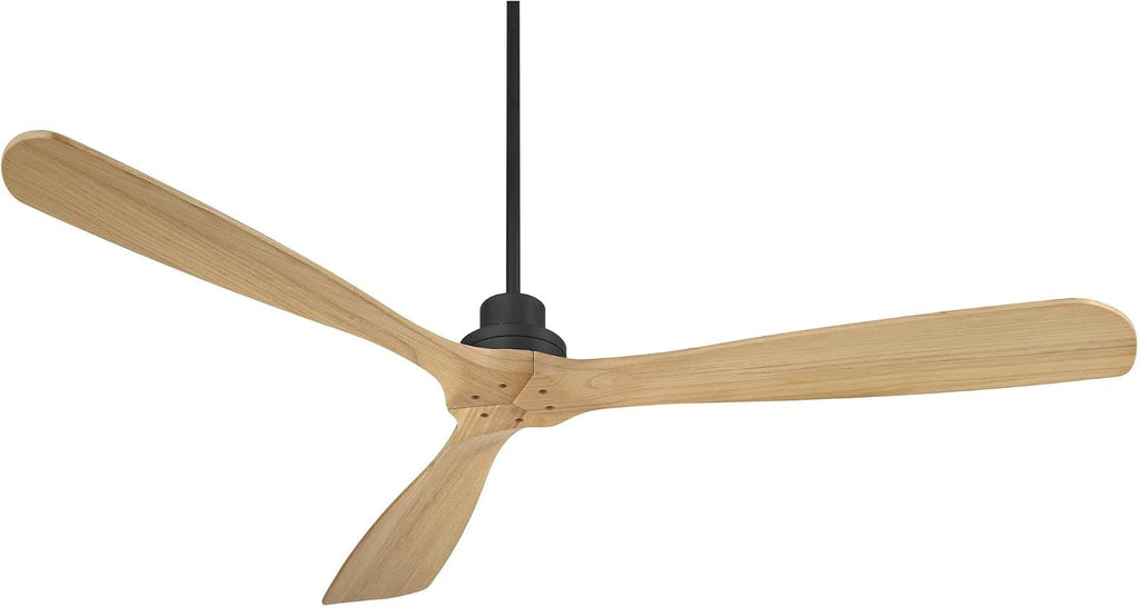 Casa Vieja 66' Delta XL Modern Country Indoor Cottage Core Outdoor Ceiling Fan 3 Blade Remote Control Matte Black Finish Wood Blades Bedroom Patio Living Room DC Motor Decorative Damp Rated Garage