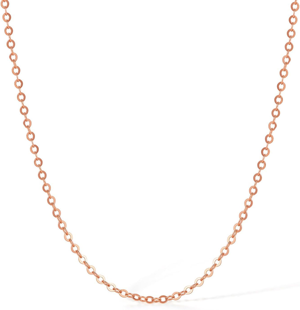 ZHOU LIU FU 18K Gold Chain Necklace for Women Cable Necklaces Dainty Choker Adjustable Thin Chains Trendy Layered Sturdy Jewelry Spring Clasp Simple Shiny Real Gold Gift