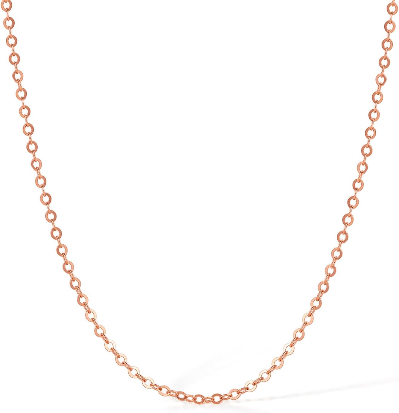 ZHOU LIU FU 18K Gold Chain Necklace for Women Cable Necklaces Dainty Choker Adjustable Thin Chains Trendy Layered Sturdy Jewelry Spring Clasp Simple Shiny Real Gold Gift