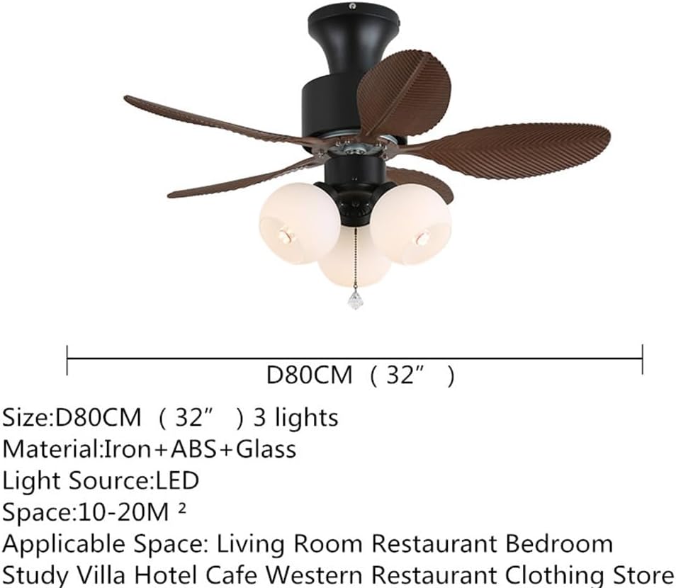 American Retro LED Ceiling Fan Light - Luxury European Design for Living Room, Restaurant, Bedroom, Cafe, Villa & Hotel Remote Control, Stylish Lighting (Style 15) (Style 6)