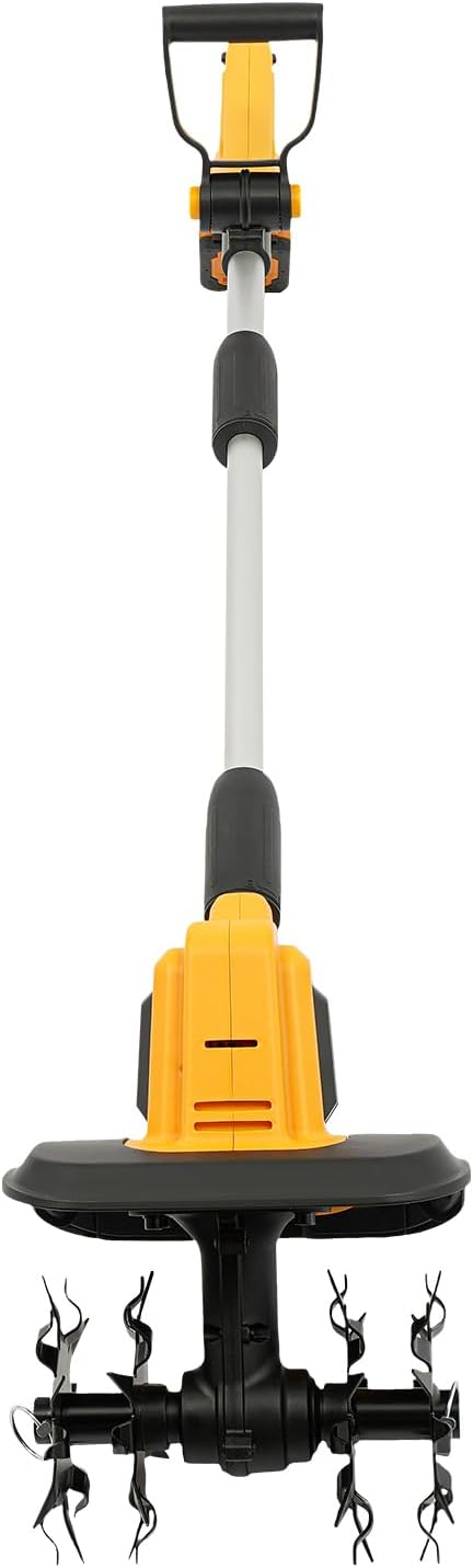 20V Cordless Tiller Cultivator, Electric Garden Tiller with 270 RPM Battery Powered, 8.7In Tilling Width & 6.3In Depth Powerful Cordless TilIer Cultivator for Gardening (Number of Blades: 4)