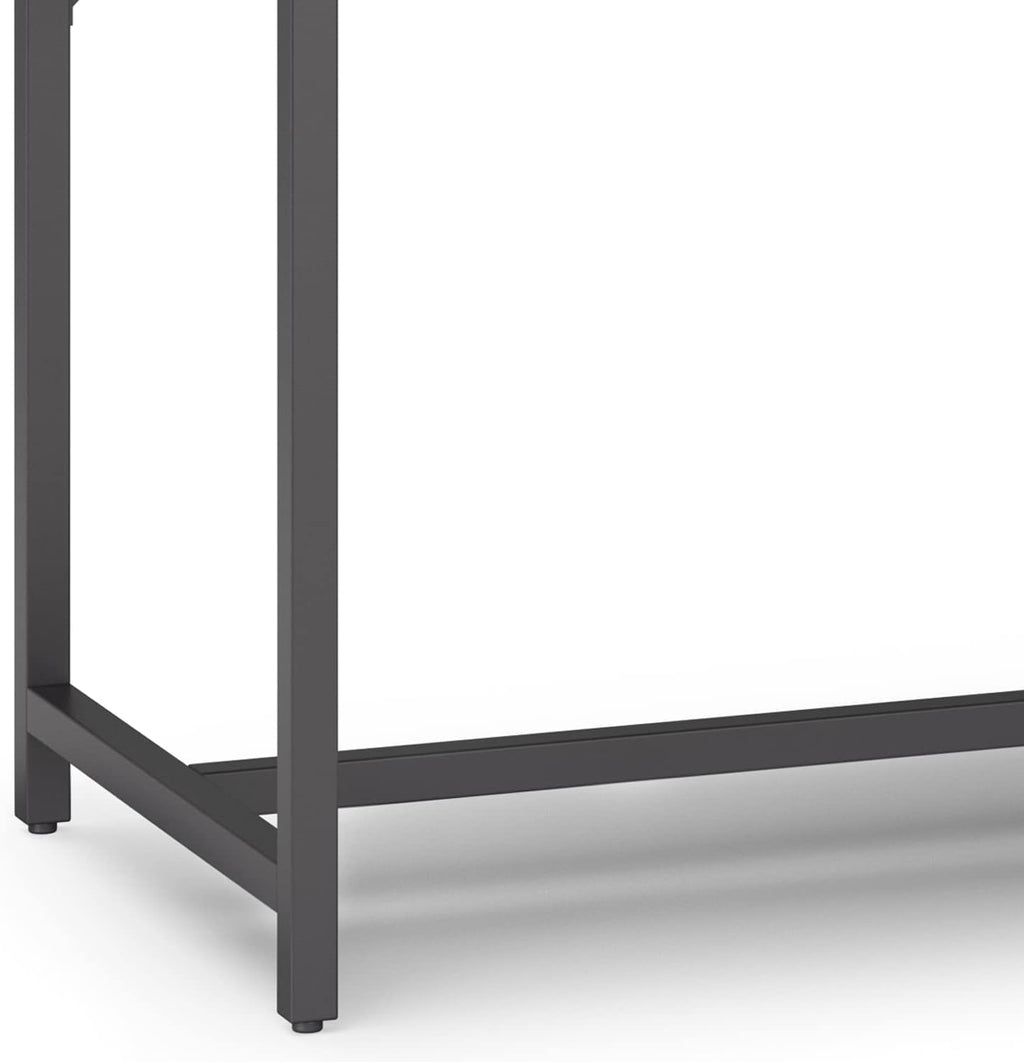 SIMPLIHOME Banting Desk - 72 Inch Wide Solid Wood and Metal Writing Desk in Medium Saddle Brown, Modern Industrial Home Office Computer Table for Study with 2 Drawers and Flip-Down Keyboard Tray