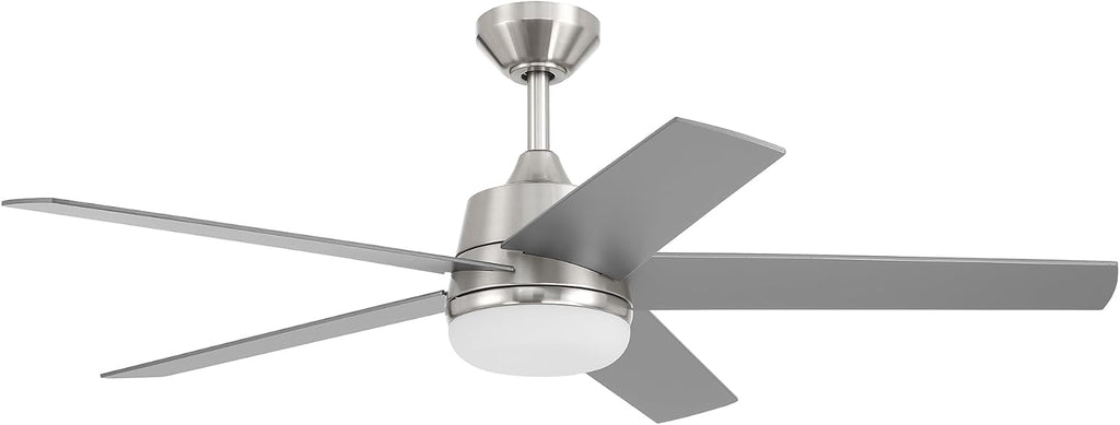 DESIGNERS FOUNTAIN Astrea Smart Ceiling Fan with Lights, 52 Inch LED Light Indoor Outdoor 5-Blade Fan, Remote Control, RGB, Brushed Nickel, FS-ATR52RGB-BN