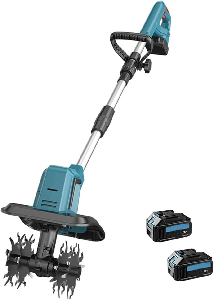 Cordless Electric Garden Tiller Cultivator, Garden Rototiller, Built-in Noise Reduction Device, 270 RPM Electric Tiller Cultivator for Lawn Orchard Vegetable Patch
