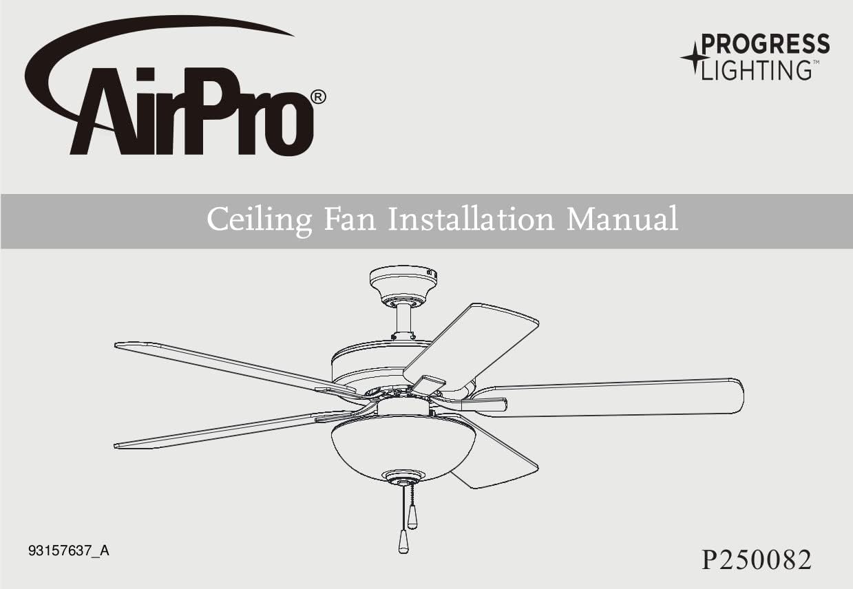 Progress Lighting AirPro 52 in. Brushed Nickel 5-Blade AC Motor Transitional Ceiling Fan with Light
