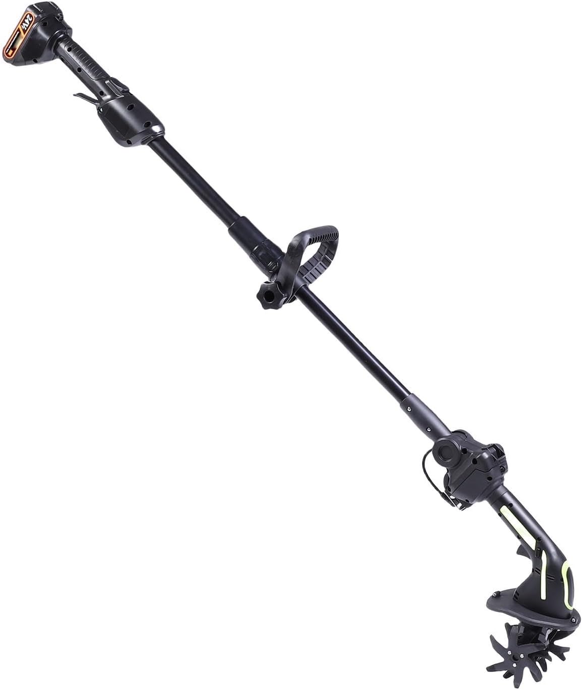 Dpofirs Cordless Garden Tiller, 235RPM Electric Garden Rototiller with 2 Batteries, 3.9 Inch Width Depth Cultivator for Lawn Gardening Soil Cultivation (US Plug)