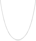 TILO JEWELRY 14k Solid Gold Diamond-Cut Cable Chain Necklace, Thin and Dainty Cable Chain 0.9mm Thick