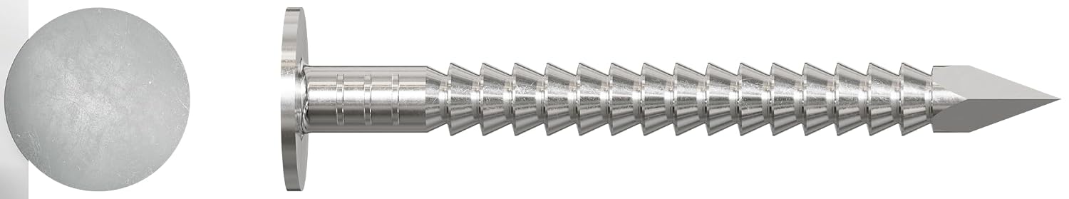 Simpson Strong-Tie S410ARNB Roofing Nail - 1-1/2 in. x 0.131 in. Annular Ring Shank Increases Withdrawal Resistance, Type 304 Stainless Steel, Diamond Point, Full Round Head (25 lb.)