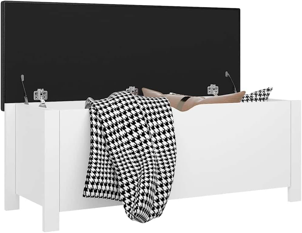 Modern Design Storage Box with a Cushion Bench, Entryway Bench with Cushioned Seat for Living Room, Home, Office, 41.3'x15.7'x17.7',-370