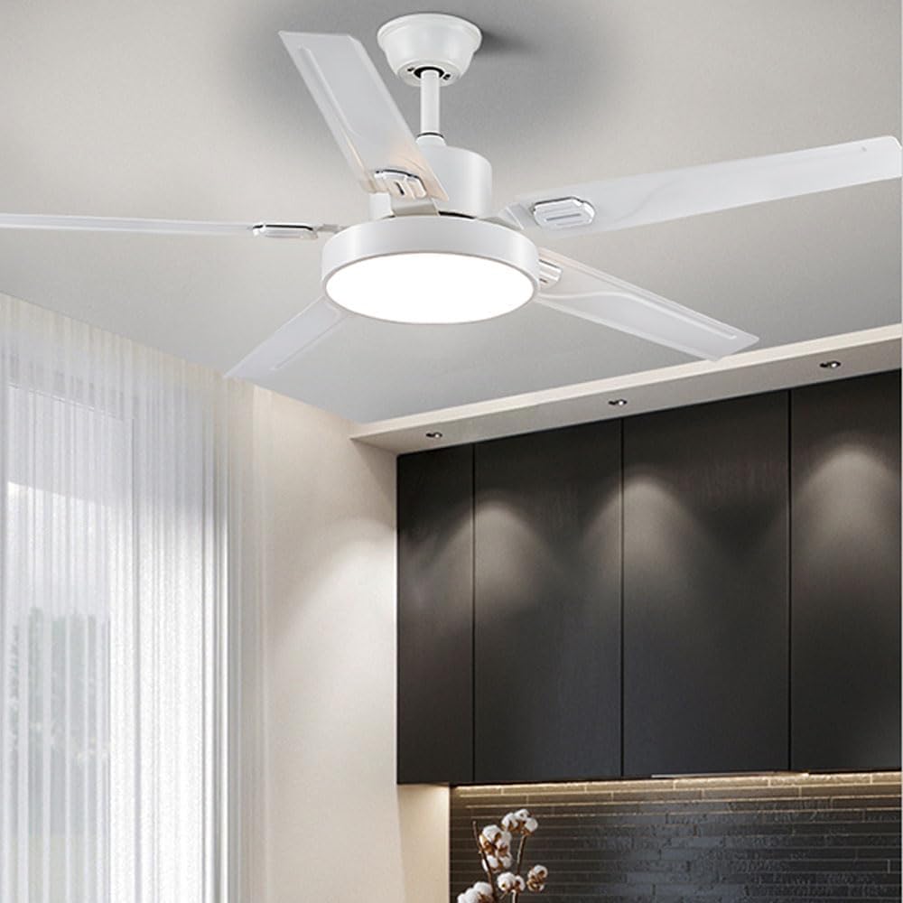 42 Inch Modern Ceiling Fan with Lights Frequency Conversion Remote Ceiling Fan Light 6 Speed 3 Color Bedroom Ceiling Fan Outdoor Ceiling Fans for Patios with Light