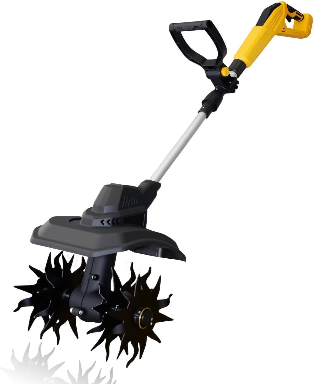 Cordless Tiller Cultivator Compatible with Dewalt 20V Battery(Tool Only), 9-Inch Tilling Width, 6.6-Inch Depth 360RPM Electric Brushless Tiller Garden Rototiller for Lawn/Gardening/Soil Cultivation