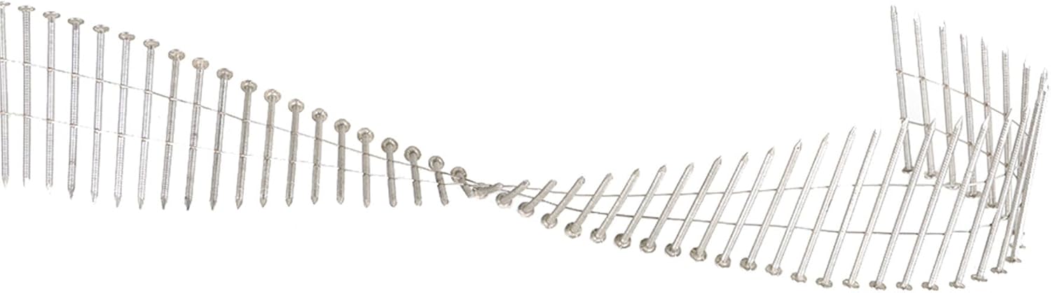 3600 2-1/2in 15 Degree Coil Siding Nails 0.09in Ring Shank for Cement Board Siding or Fencing Applications
