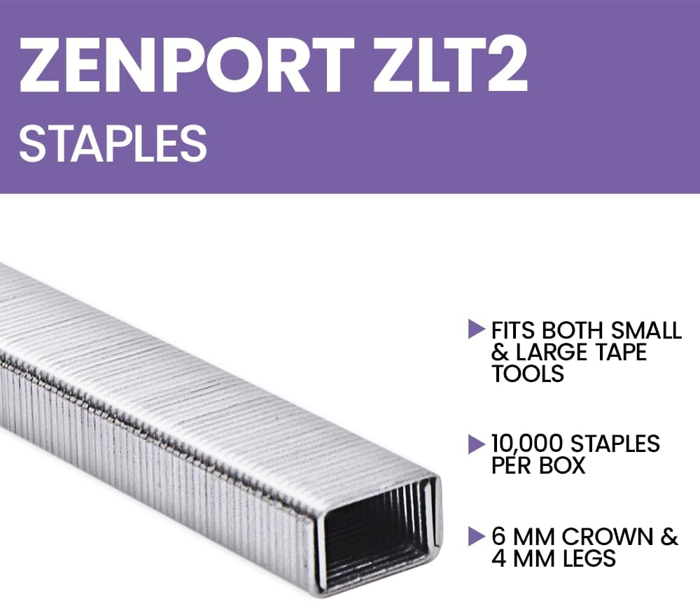 Zenport ZLT2 Staples for Plant Tying Tools, Compatible with MAX HT Tapener Tools, 10,000 Count - 10 Pack