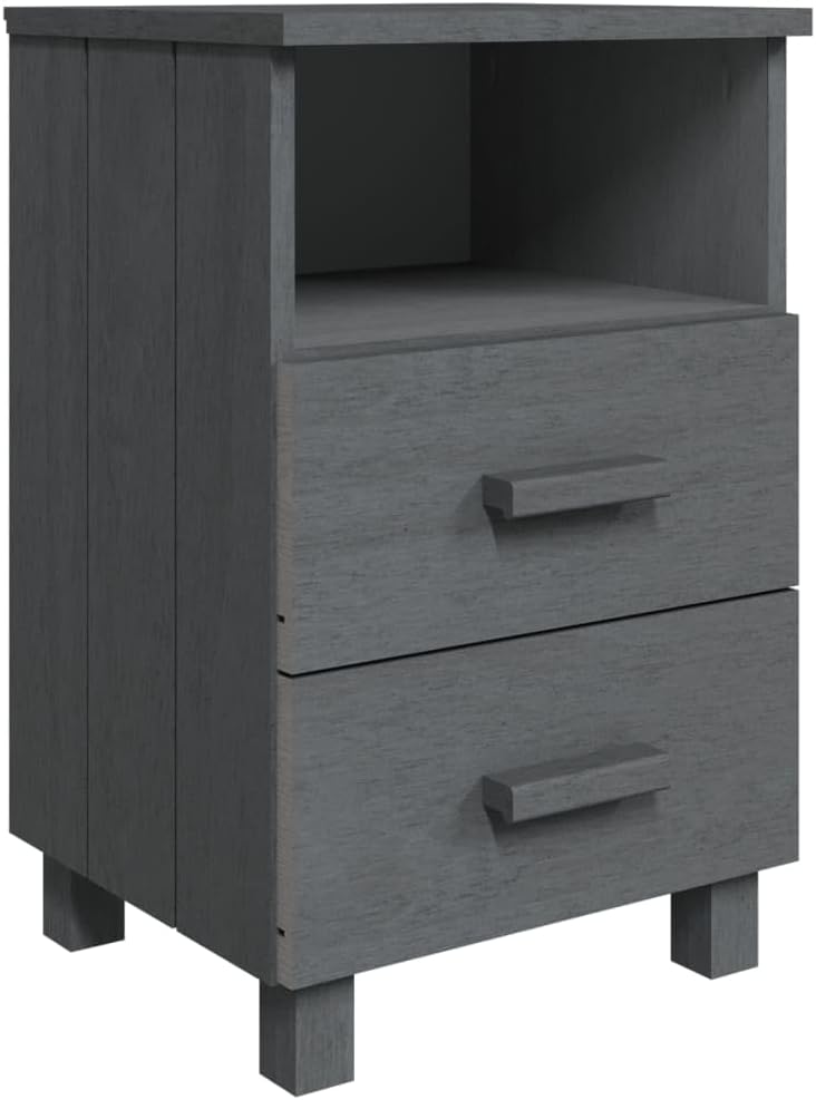 2 pcs Bedside Cabinet with Two Drawers and an Open Compartment, 24.4' Tall Bedside Table Wooden Cabinet for Home, Office, 15.7'x13.8'x24.4',-954