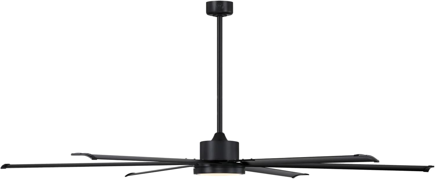 Westinghouse Lighting Hudson Yards Adjustable Ceiling Fan with Light, 80-Inch Industrial-Style Indoor/Outdoor Fan in Matte Black, DC Motor, Dimmable LED with Opal Frosted Glass, Remote Control
