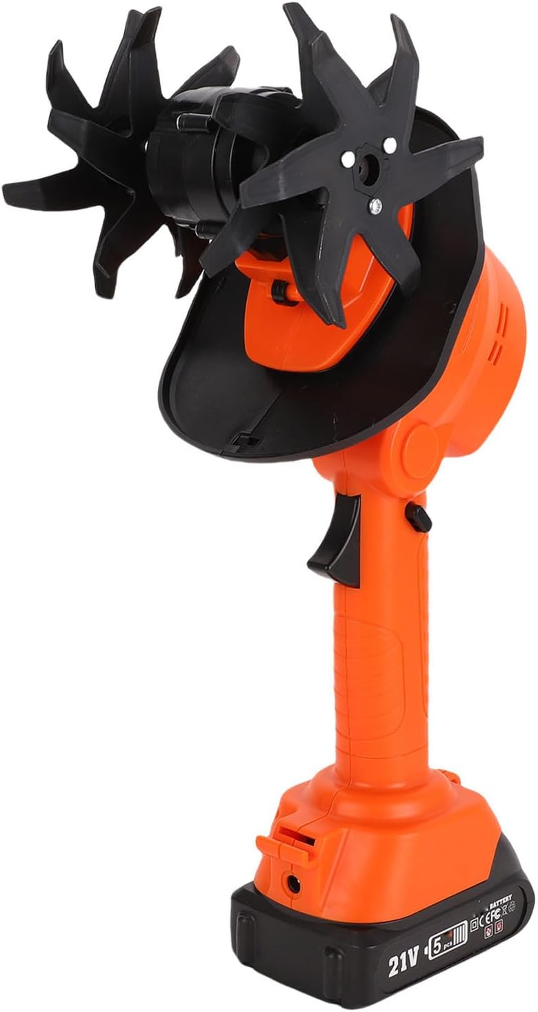 Cordless Mini Tiller Cultivator 4in Working Width, 2 X 1.5Ah Batteries, 235RPM - Strong Tillage Performance, Lightweight Ergonomic Design, Ideal for Gardening
