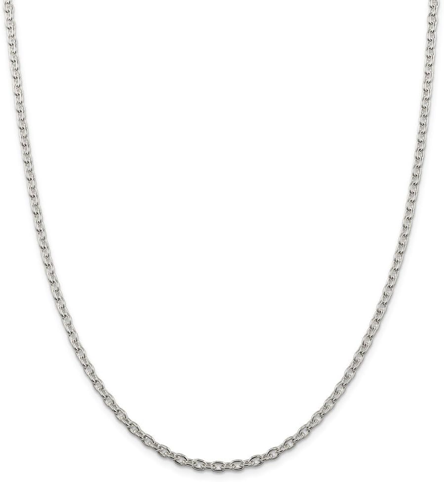 Solid 925 Sterling Silver 3.5mm Cable Chain Necklace - with Secure Lobster Lock Clasp