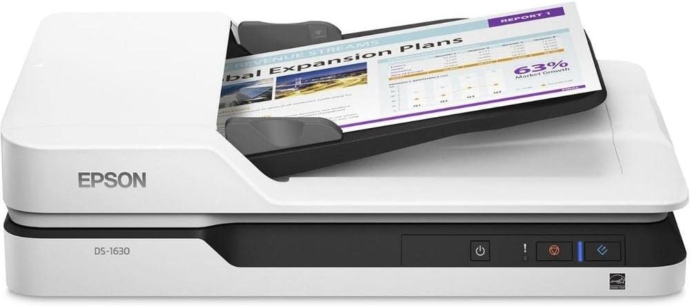 Epson DS-1630 Document Scanner: 25ppm, Twain & ISIS Drivers, 3-Year Warranty with Next Business Day Replacement
