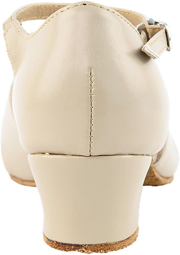 Very Fine Dance Shoes - Ladies Practice, Cuban Low Heel Ballroom Dance Shoes - 803-1.5-inch Heel and Foldable Brush Bundle - Tan Leather - 6