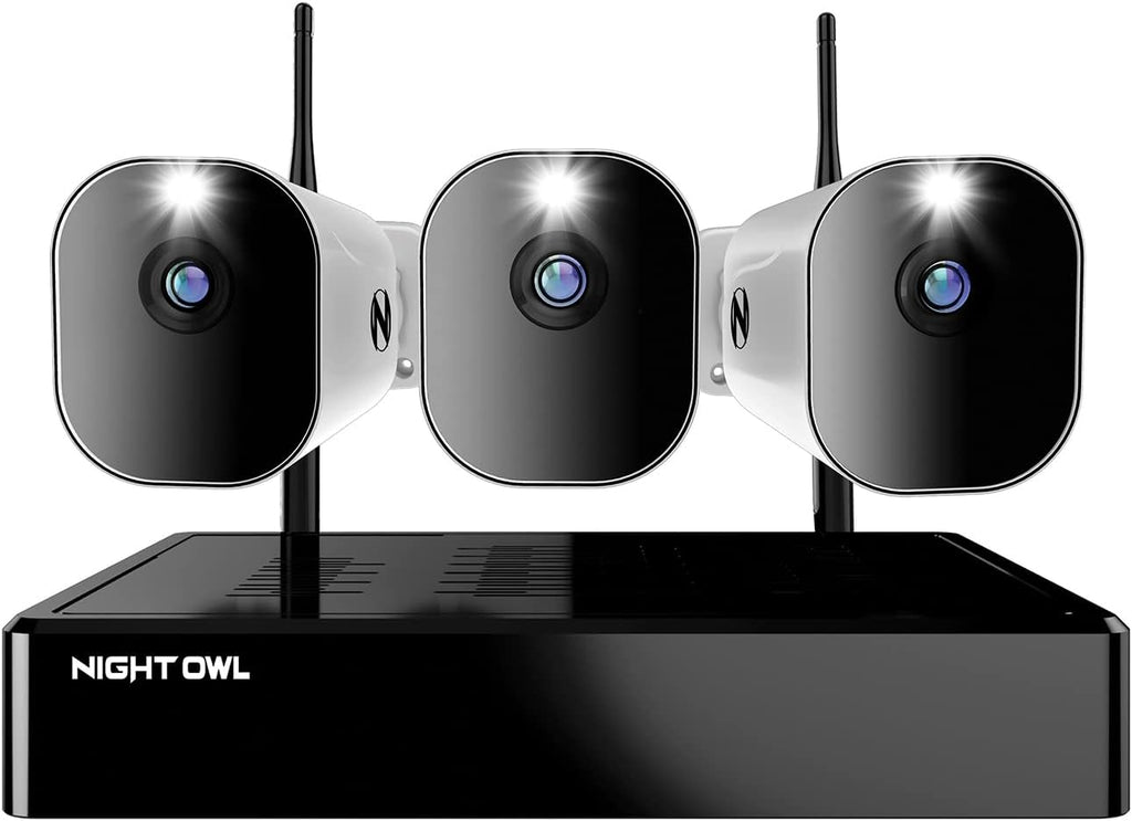 Night Owl 10 Channel Bluetooth Video Home Security Camera System with 3 Battery Powered 1080p HD Wire Free Indoor/Outdoor Cameras with 2-Way Audio and 1TB Hard Drive (Expandable up to 10 Cameras)