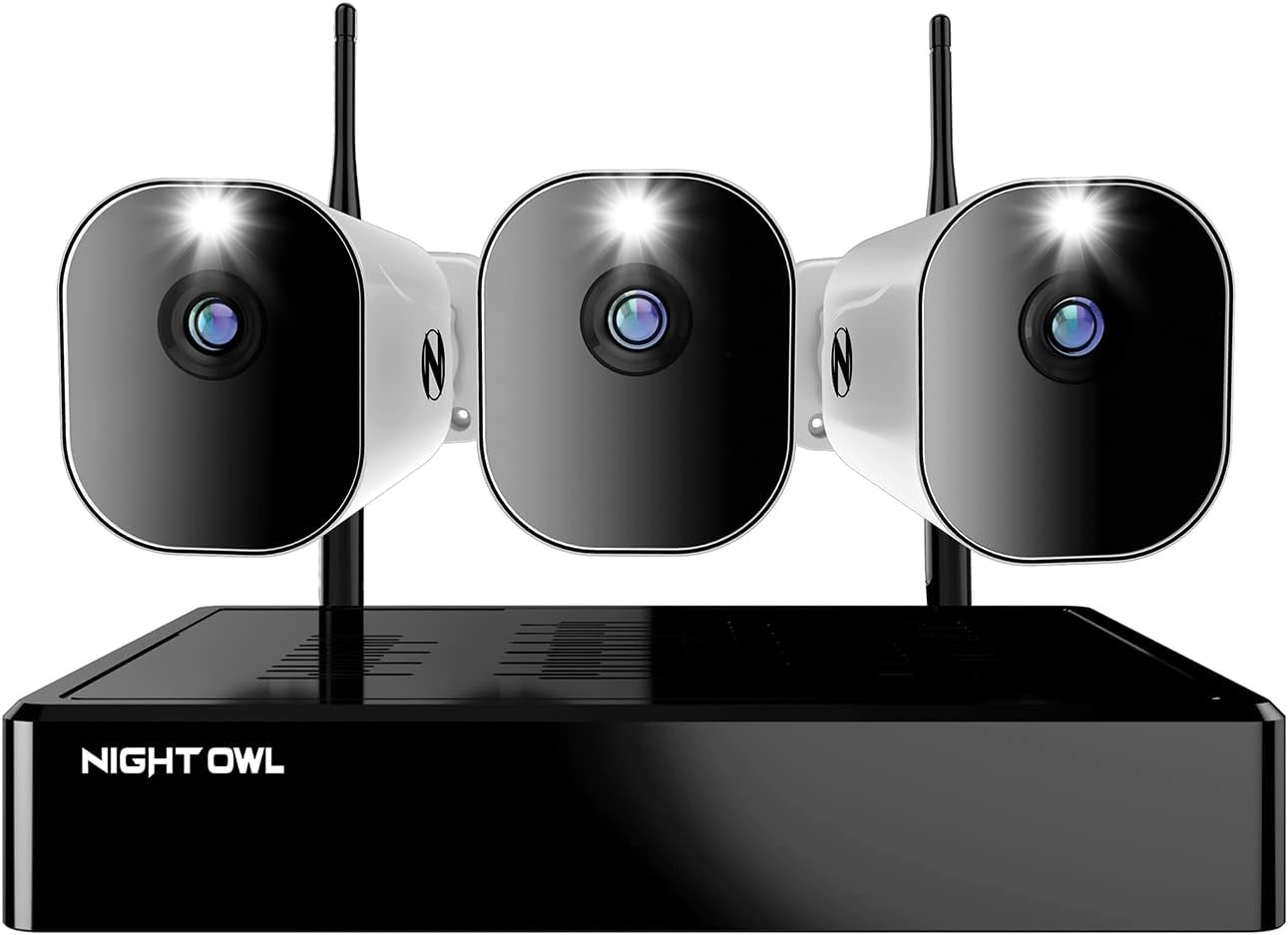Night Owl 10 Channel Bluetooth Video Home Security Camera System with 3 Battery Powered 1080p HD Wire Free Indoor/Outdoor Cameras with 2-Way Audio and 1TB Hard Drive (Expandable up to 10 Cameras)
