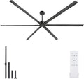 120 Inch Large Ceiling Fan - High Volume(HVLS) Industrial Ceiling Fans with DC Motor, 3 Downrods, 6-Speed Remote Control, 6 Blades, Outdoor/Indoor Ceiling Fans for Garage/Shop/Patios