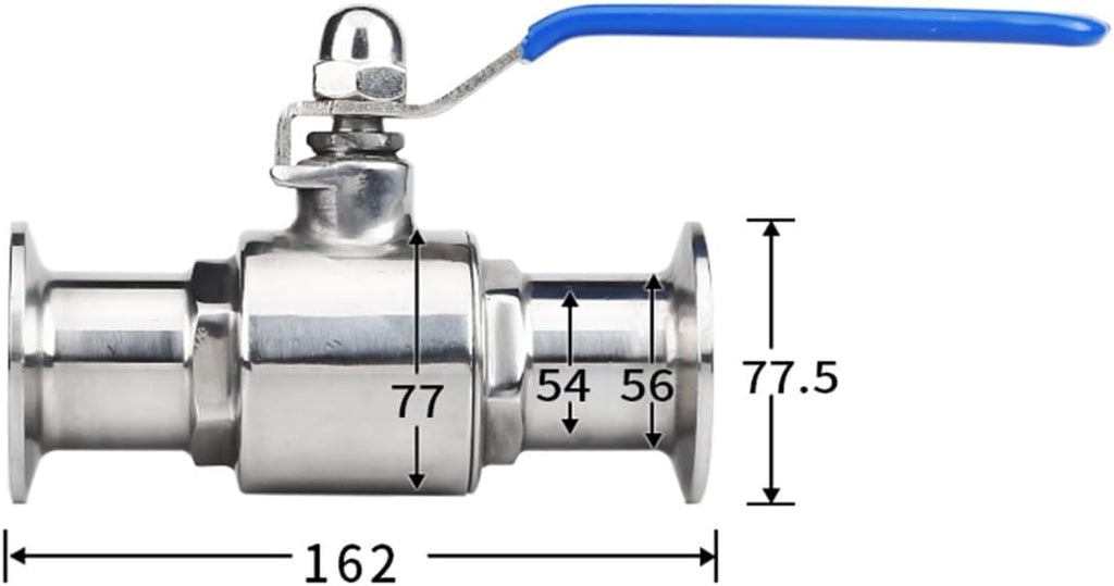 316L Stainless Steel Ball Valves,Quick-Opening Clamp Snap-in Food-Grade Straight-Through Quick-Connect Valve(2-1/4')