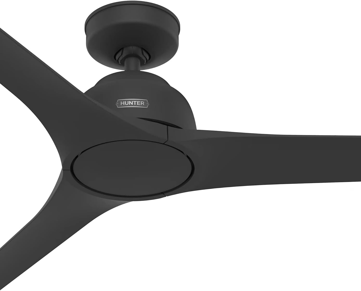 Hunter Fan 52 inch Ceiling Fan with No Light, Outdoor or Indoor Matte Black Ceiling Fan for Porch, Living Room, Office, Kitchen, Garage, 3 Blades (Renewed)