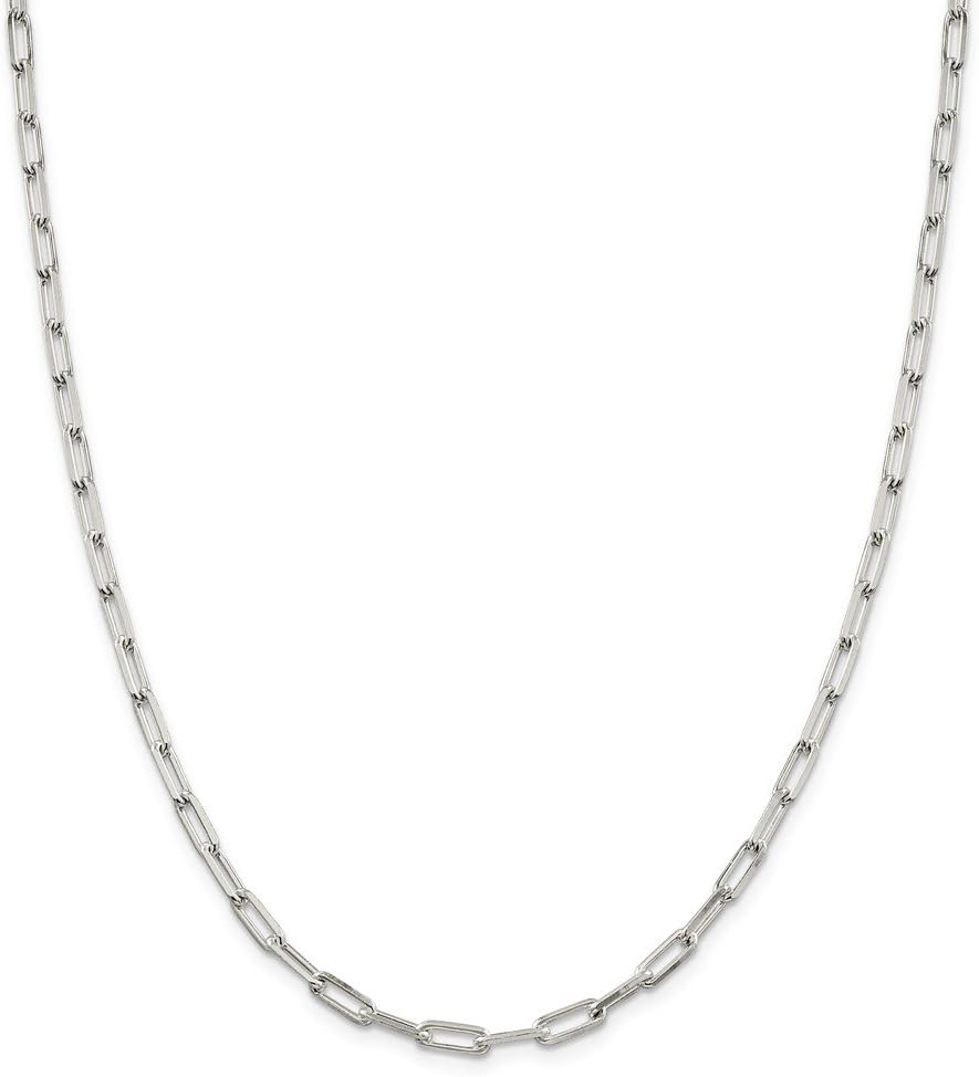 The Black Bow 4.25mm Sterling Silver Solid Elongated Open Cable Chain Necklace