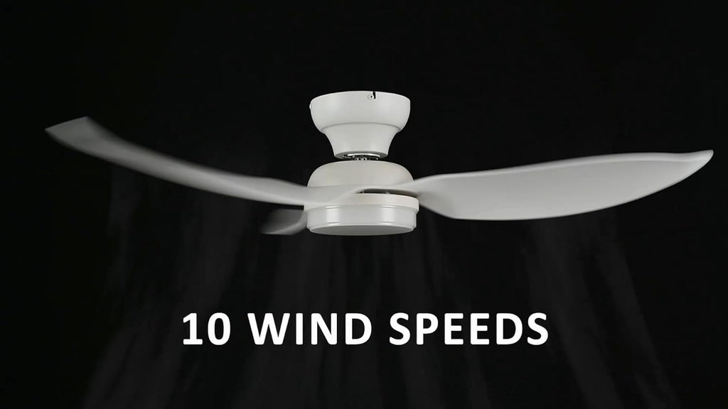 Carro 45' Low Profile Ceiling Fan with Light and Remote, Indoor & Outdoor Ceiling Fan with 10-Speed Quiet DC Motor, Smart Ceiling Fan Controlled by APP, Remote, Alexa, Siri & Google Home, White